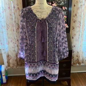 Lane Bryant Women’s Size 14/16 Purple Patterned Tunic
